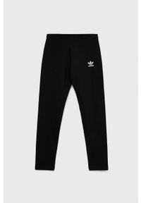 adidas Originals legginsy dziecięce kolor czarny gładkie. Kolor: czarny. Materiał: bawełna, materiał, dzianina. Wzór: gładki #1