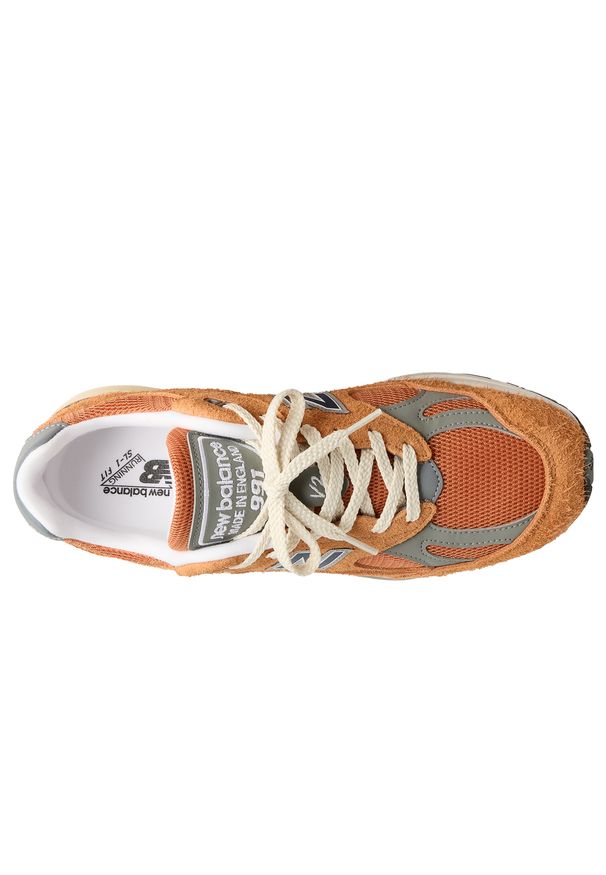 Buty unisex New Balance U991OV2 – pomarańczowe. Kolor: pomarańczowy. Materiał: guma, skóra. Szerokość cholewki: normalna. Sport: bieganie