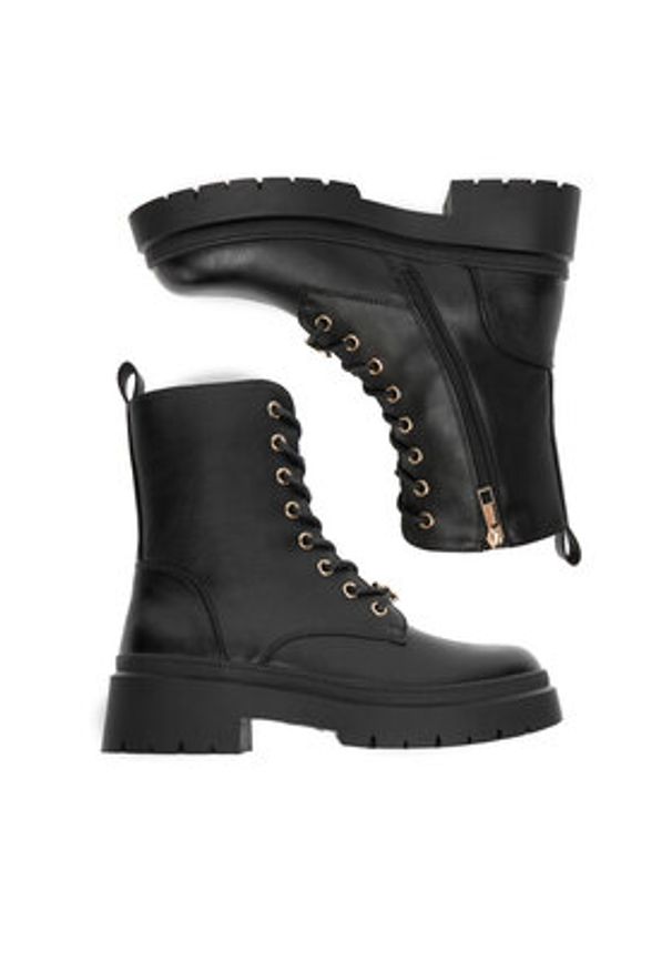 DeeZee Trzewiki CEO-HY90107-2A Czarny. Kolor: czarny. Materiał: skóra