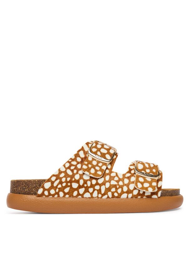 Klapki Scholl. Kolor: brązowy