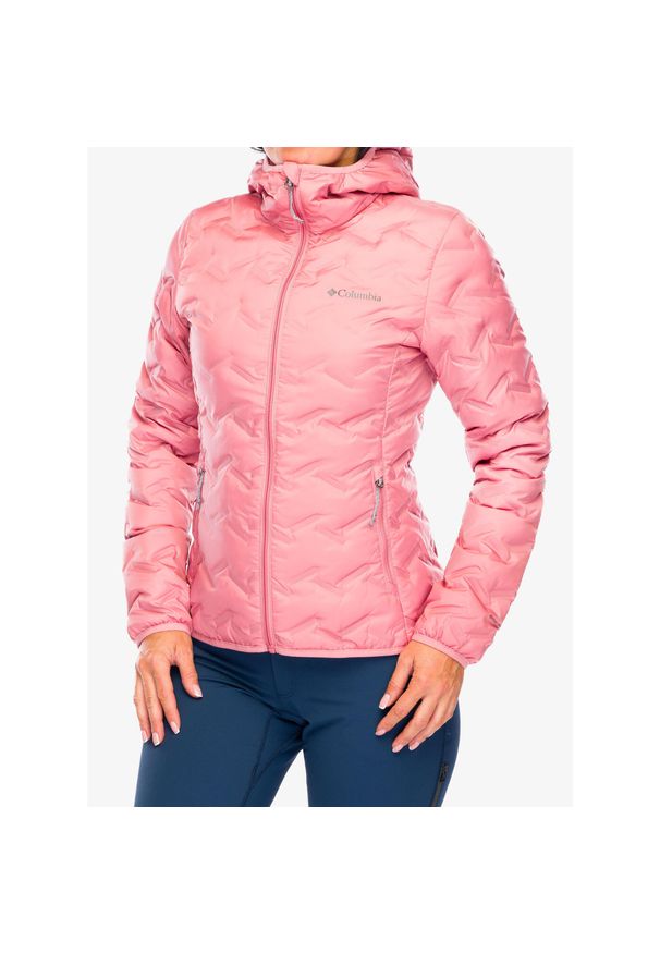 columbia - Kurtka puchowa damska Columbia Delta Ridge II Down Hooded Jacket. Kolor: różowy. Materiał: puch. Sport: turystyka piesza