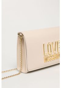 Love Moschino - Torebka. Kolor: kremowy. Wzór: gładki. Materiał: skórzane. Rozmiar: małe. Rodzaj torebki: na ramię #3