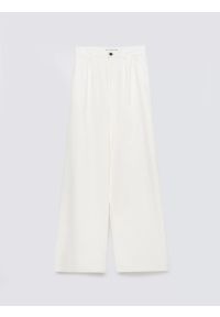 Big-Star - Spodnie damskie wide z domieszką lnu białe Malusi 100. Stan: podwyższony. Kolor: biały. Materiał: len. Wzór: kolorowy. Sezon: lato. Styl: elegancki #5