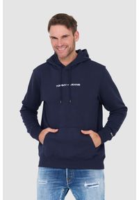 Tommy Jeans - TOMMY JEANS Granatowa męska bluza z kapturem, Rozmiar M. Typ kołnierza: kaptur. Kolor: niebieski