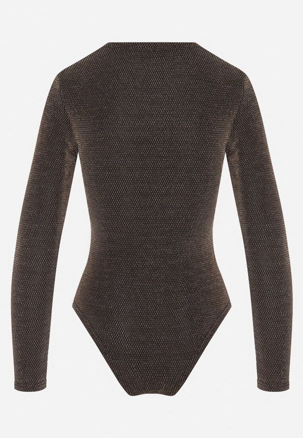 Born2be - Złote Body z Metaliczną Nitką Ayuis. Okazja: na co dzień. Kolor: złoty. Materiał: dzianina, jeans, wiskoza. Długość: długie. Styl: klasyczny, casual