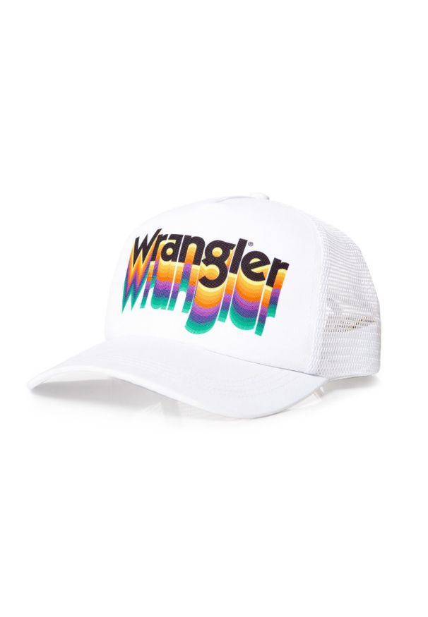Wrangler - MĘSKA CZAPKA Z DASZKIEM WRANGLER TRUCKER CAP WHITE W0M36U512. Kolor: biały. Styl: elegancki