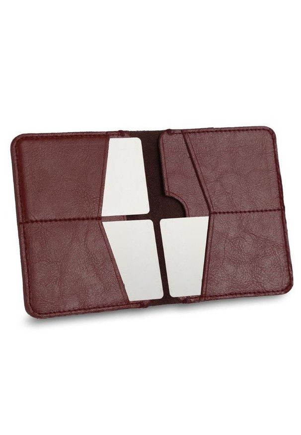 Solier - Cienki skórzany męski portfel SOLIER SW10 SLIM bordowy. Kolor: czerwony. Materiał: skóra