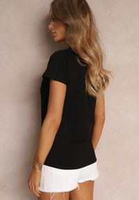 Renee - Czarny T-shirt z Linii Basic Apoxis. Kolor: czarny. Materiał: dzianina. Wzór: jednolity. Styl: elegancki