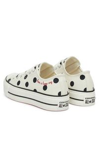Converse Trampki Chuck Taylor All Star Lift Platform Polka Dots A10689C Beżowy. Kolor: beżowy. Materiał: materiał. Obcas: na platformie