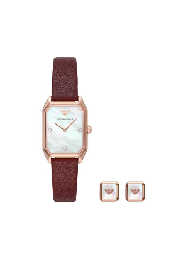 Zegarek Emporio Armani Gioia Gift Set AR80028. Kolor: złoty, czerwony, wielokolorowy