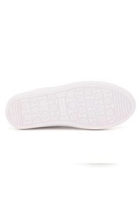 MONCLER - Białe tenisówki Ariel. Nosek buta: okrągły. Zapięcie: pasek. Kolor: biały. Materiał: guma, tkanina. Wzór: gładki, paski, nadruk #5