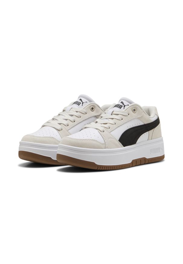 Puma - Damskie sneakersy Rebound Femme Low Suede PUMA White Black Frosted Ivory. Okazja: na co dzień. Kolor: czarny, biały, wielokolorowy. Sezon: lato. Model: Puma Suede. Sport: koszykówka