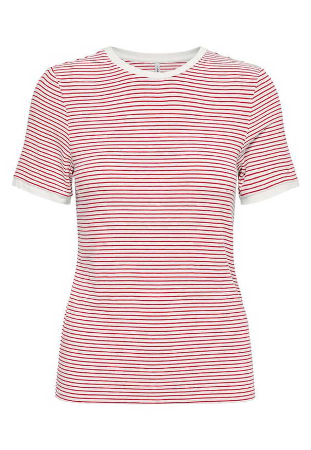 only - ONLY T-Shirt Tine 15315406 Czerwony Regular Fit. Kolor: czerwony. Materiał: wiskoza