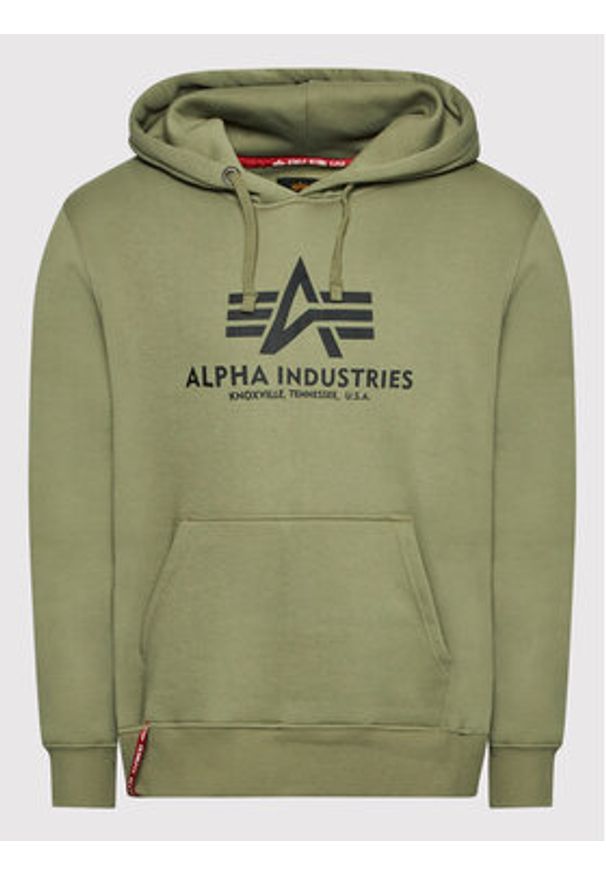 Alpha Industries Bluza Basic 178312 Zielony Regular Fit. Kolor: zielony. Materiał: bawełna