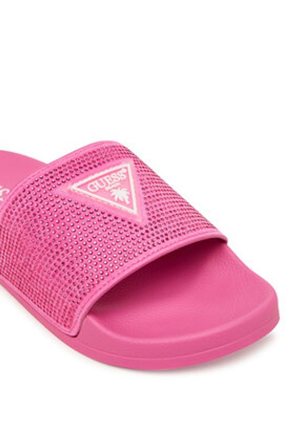 Guess Klapki E6GZ16 BB00F Różowy. Kolor: różowy. Materiał: materiał