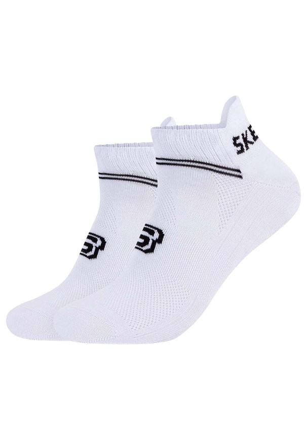 skechers - Skarpetki sportowe dla dorosłych 2PPK Mesh Ventilation Bamboo Socks. Kolor: biały. Materiał: elastan, wiskoza, poliamid, bawełna