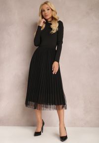 Renee - Czarna Spódnica Voloelle. Kolor: czarny. Materiał: dzianina. Styl: klasyczny, elegancki, glamour #1