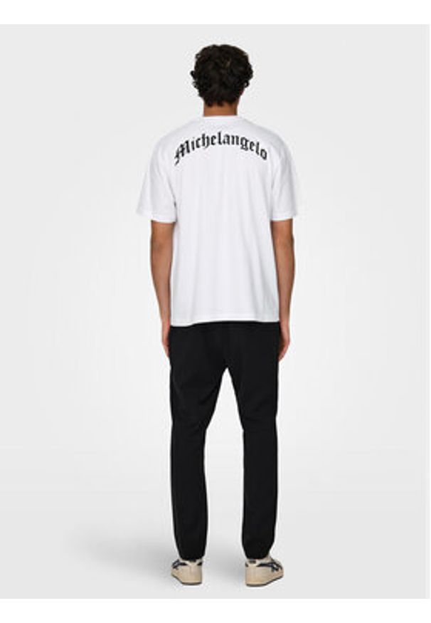 Only & Sons T-Shirt Apoh 22028207 Biały Relaxed Fit. Kolor: biały. Materiał: bawełna