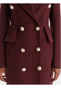 YES LONDON Płaszcz wełniany CD1230ECO Bordowy Regular Fit. Kolor: czerwony. Materiał: syntetyk #6