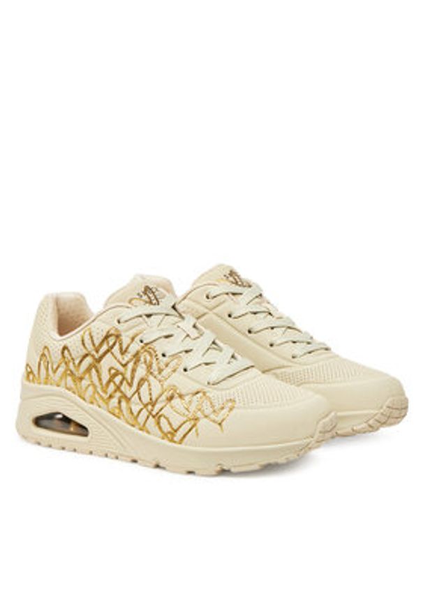 skechers - Skechers Sneakersy 177975/NTGD Beżowy. Kolor: beżowy. Materiał: skóra