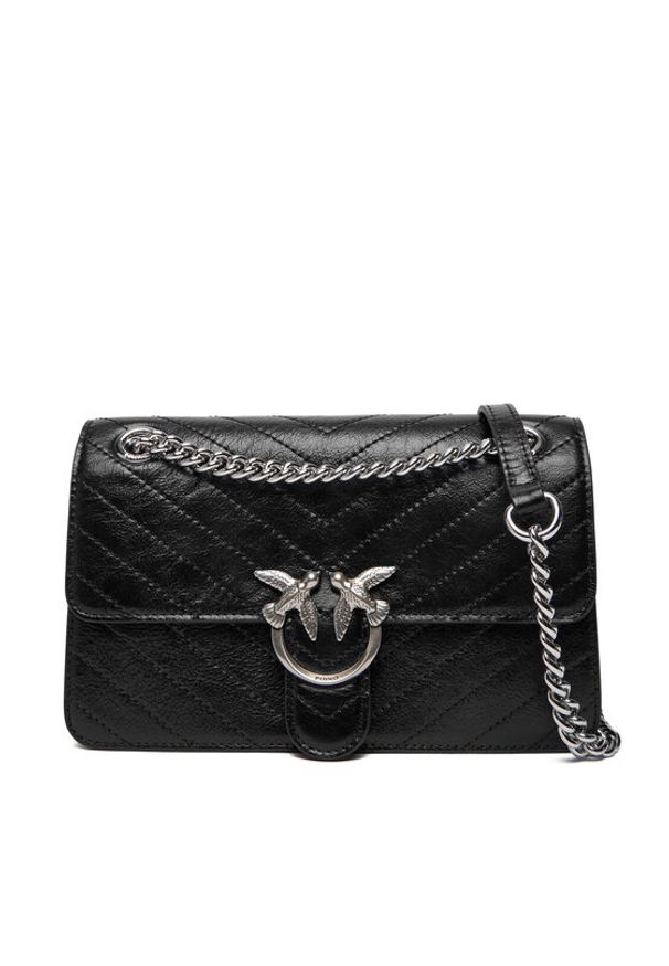 Pinko - PINKO Torebka Love One Light Mini Al 25-26 PLTT 106173 A2JC Czarny. Kolor: czarny. Materiał: skórzane