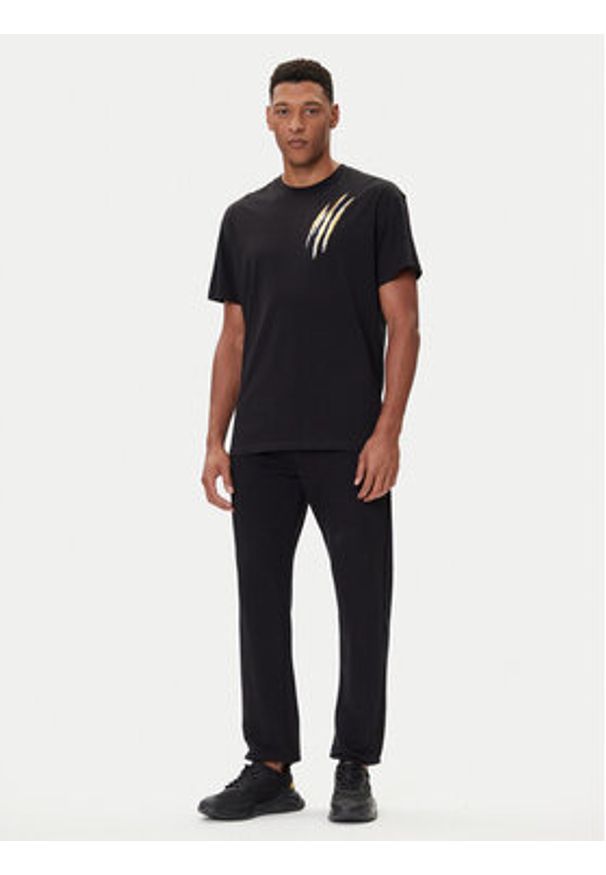 Plein Sport T-Shirt FAEC MTK8356 STE001N Czarny Loose Fit. Kolor: czarny. Materiał: bawełna. Styl: sportowy