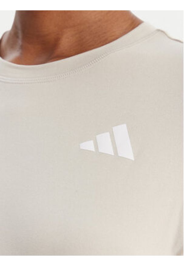 Adidas - adidas Koszulka techniczna Train Essentials 3-Stripes Workout JD6530 Beżowy Regular Fit. Kolor: beżowy. Materiał: syntetyk