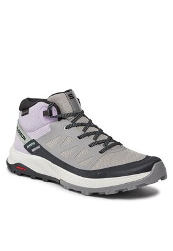 salomon - Salomon Trekkingi Outrise Mid GORE-TEX L47160600 Czarny. Kolor: szary