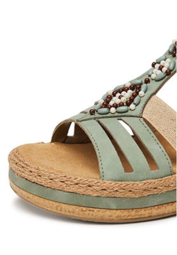 Rieker Sandały CEO-V0920-52 Zielony. Kolor: zielony. Materiał: materiał