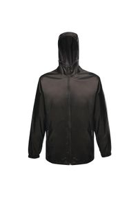Regatta - Męska Kurtka Przeciwdeszczowa + Worek Packaway. Kolor: czarny. Sport: turystyka piesza #1