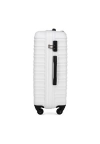 Wittchen - Średnia walizka z zawieszką biała. Kolor: biały. Materiał: guma. Wzór: kolorowy. Styl: elegancki, wakacyjny #6