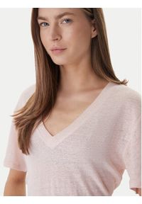 BOSS T-Shirt C_Ela_1 50538645 Różowy Regular Fit. Kolor: różowy. Materiał: len #5