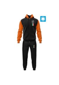Givova Tuta Italia 101 dres męski z kapturem, welur/felpa, 2XS. Kolor: czarny, pomarańczowy, wielokolorowy. Materiał: dresówka, welur. Sport: fitness #1