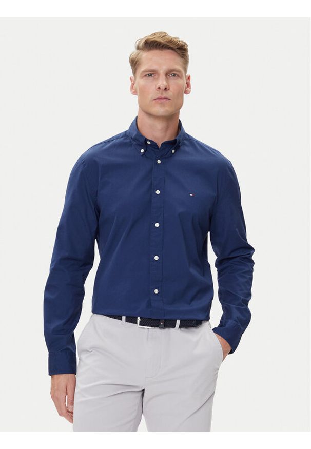 TOMMY HILFIGER - Tommy Hilfiger Koszula MW0MW37550 Granatowy Regular Fit. Kolor: niebieski. Materiał: bawełna