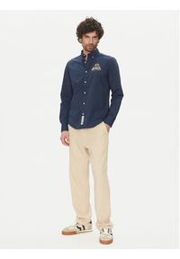 La Martina Koszula Alfred MAC601 PP483 Granatowy Regular Fit. Kolor: niebieski. Materiał: bawełna #4