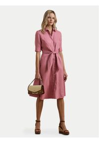 Lauren Ralph Lauren - LAUREN RALPH LAUREN Sukienka koszulowa 200905667017 Różowy Regular Fit. Kolor: różowy. Materiał: len. Typ sukienki: koszulowe
