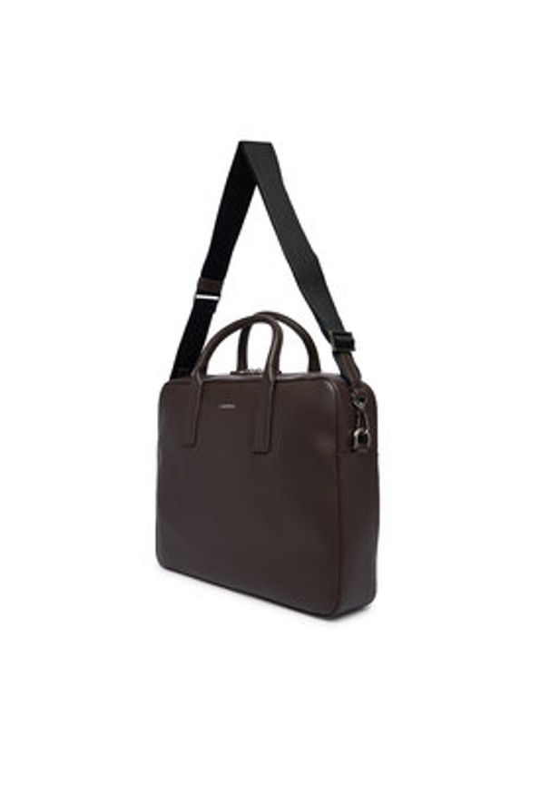 Calvin Klein Torba na laptopa Raised Commuter LV04D3157G Brązowy. Kolor: brązowy. Materiał: skóra