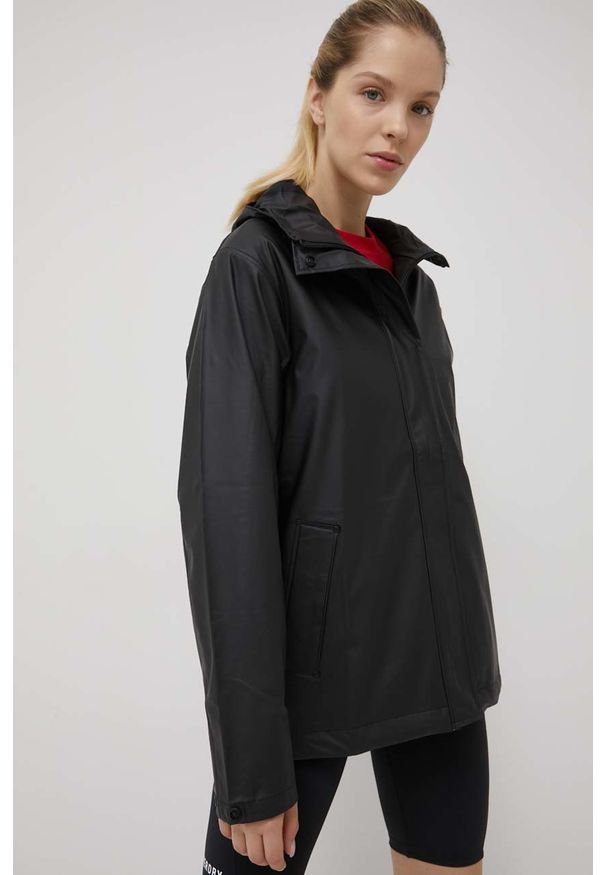 Helly Hansen kurtka przeciwdeszczowa Moss damska kolor czarny przejściowa. Kolor: czarny. Długość: długie