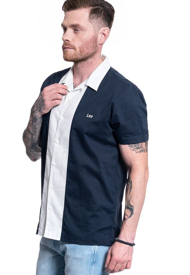 Lee - MĘSKA KOSZULA LEE SS BOWLING SHIRT REGULAR FIT SKY CAPTAIN L68BTGHY 112117040