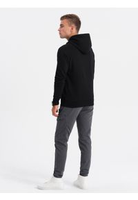 Ombre Clothing - Bluza męska HOODIE z nadrukiem - czarna V3 OM-SSPS-0152 - XXL. Kolor: czarny. Materiał: poliester, bawełna. Wzór: nadruk #3