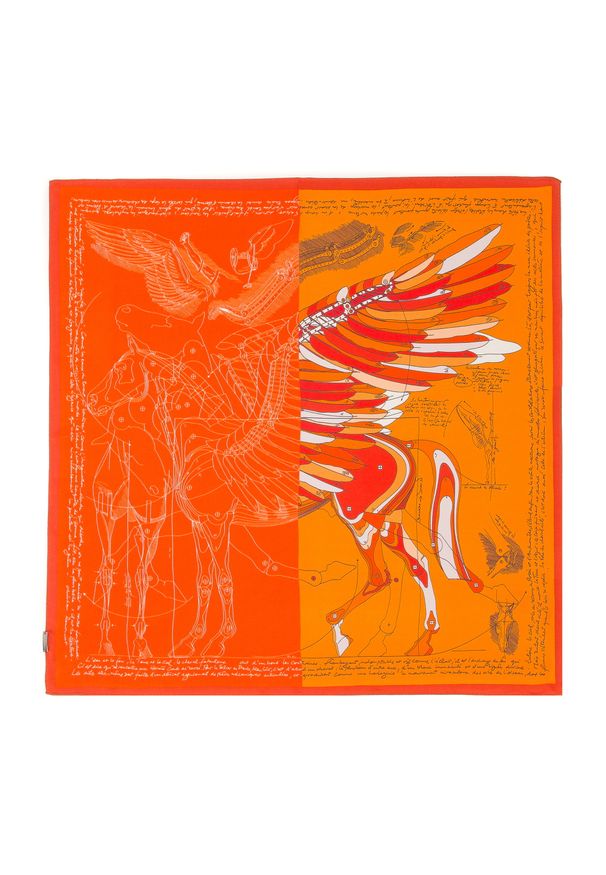 Wittchen - Damska apaszka jedwabna we wzory. Okazja: na spotkanie biznesowe. Kolor: wielokolorowy, pomarańczowy, czerwony. Materiał: jedwab. Wzór: gładki. Sezon: lato. Styl: elegancki, biznesowy