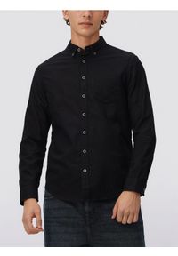 Reserved - Bawełniana koszula slim fit - czarny. Kolor: czarny. Materiał: bawełna