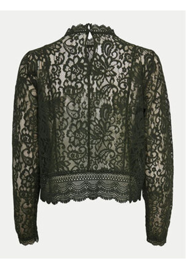 only - ONLY Bluzka New Karo 15276400 Zielony Regular Fit. Typ kołnierza: dekolt w karo. Kolor: zielony. Materiał: bawełna, syntetyk
