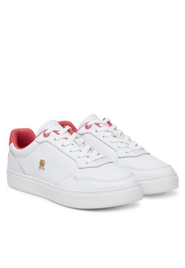 TOMMY HILFIGER - Tommy Hilfiger Sneakersy Essential Elevated Court Sneaker FW0FW08680 Biały. Kolor: biały. Materiał: skóra
