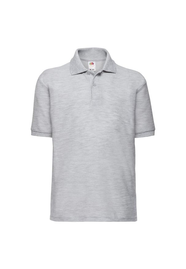 FRUIT OF THE LOOM - Koszulka Polo Dla Dzieci 65/35. Typ kołnierza: polo. Kolor: szary