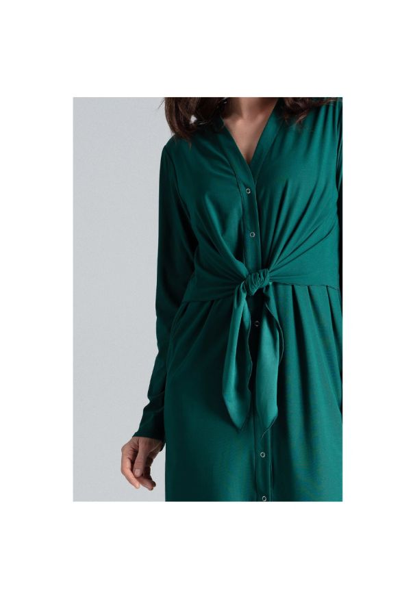 Lenitif - Sukienka koszulowa szmizjerka z wiązaniem w pasie. Okazja: do pracy. Typ sukienki: koszulowe, szmizjerki