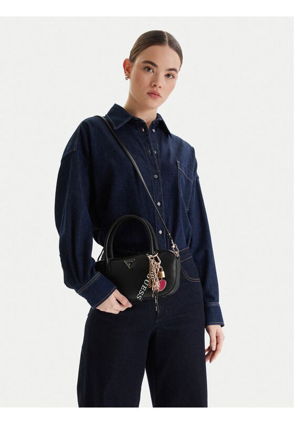 Guess Torebka Davina HWBG98 99050 Czarny. Kolor: czarny. Materiał: skórzane