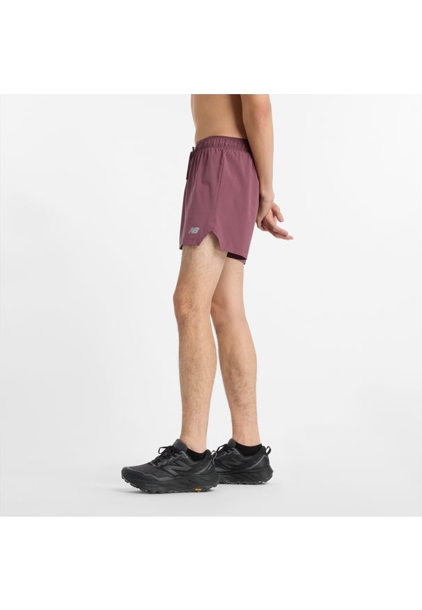 Spodenki męskie New Balance MS41286FDP – bordowe. Kolor: czerwony. Materiał: tkanina, materiał, poliester. Sport: fitness