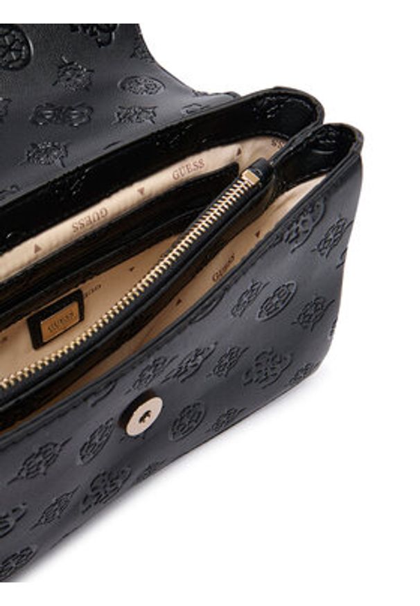 Guess Torebka Tisha HWPD77 64200 Czarny. Kolor: czarny. Materiał: skórzane