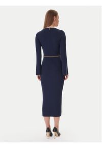 MICHAEL Michael Kors Sukienka dzianinowa MF5835G4VR Granatowy Slim Fit. Kolor: niebieski. Materiał: wełna